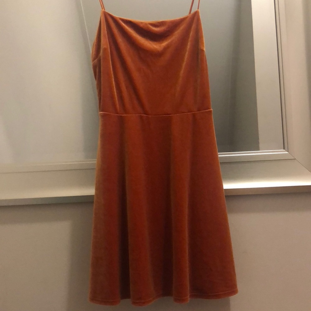 Urban Outfitters Orange Velvet Dress